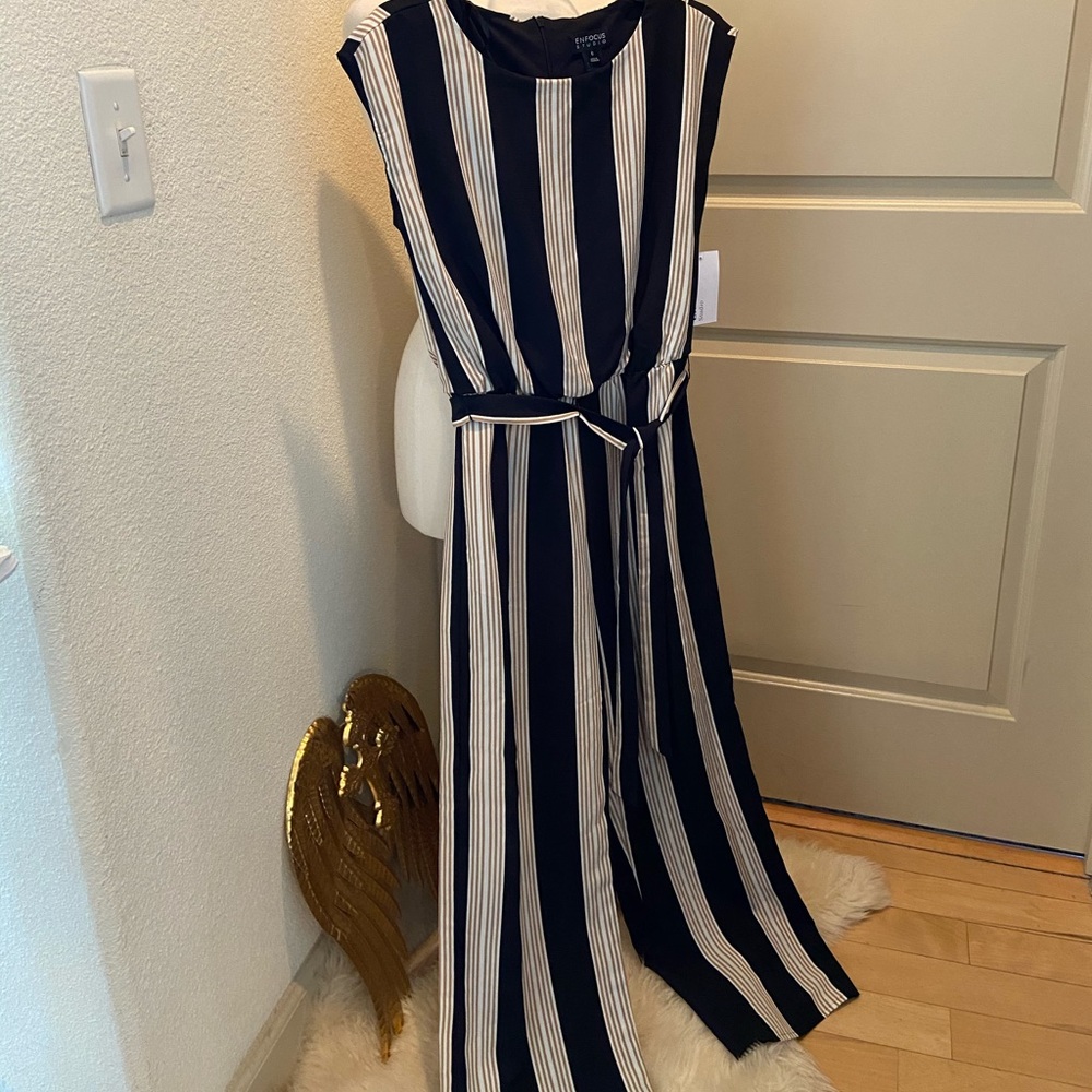 NWT En Focus striped jumpsuit